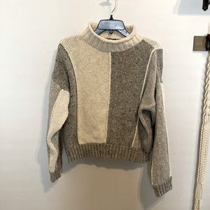 LizWear mock neck colorblock sweater petite S